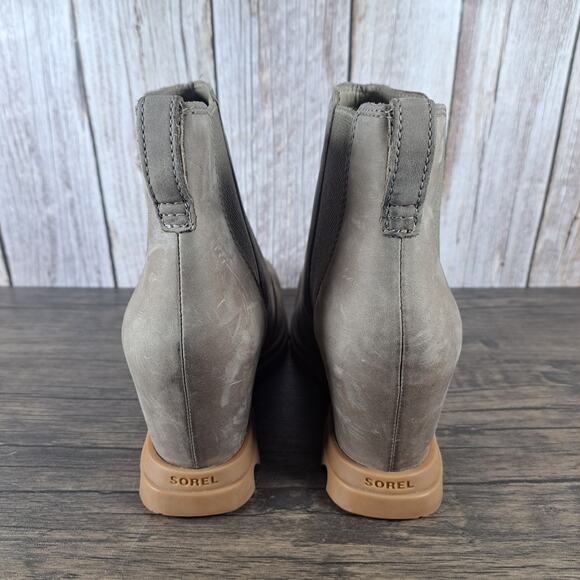 Amazon.com | Sorel Women Sorel Joan Of Artic Wedge III Women\'s Sz 9 Chelsea Boot Khaki (VGC) NL4356264